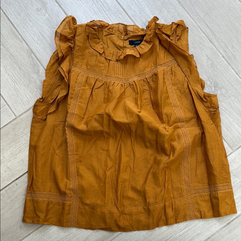 J. Crew Women's Ruffled Top in Mustard